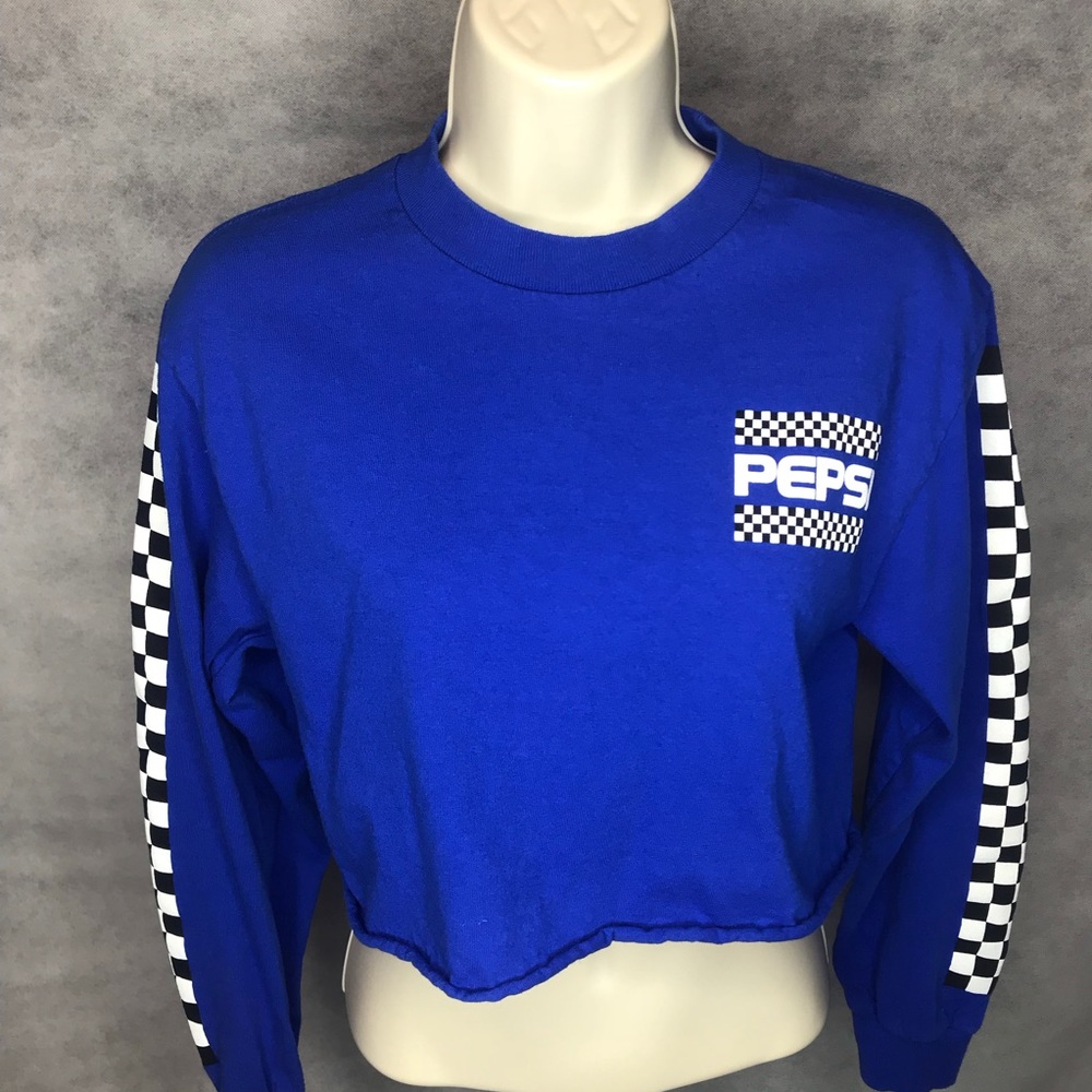 Pepsi Cropped Long Sleeve Graphic Shirt